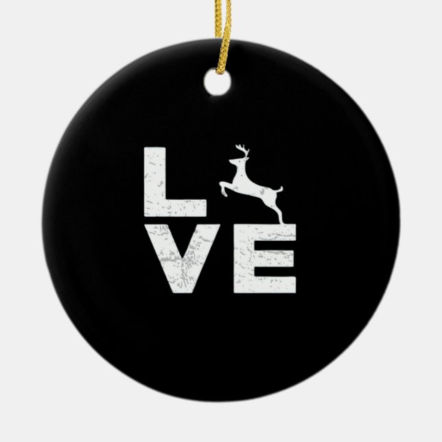 Awesome Deer Lover Trendy Aesthetic DesignOrnament Julgransprydnad Keramik (Framsidan)