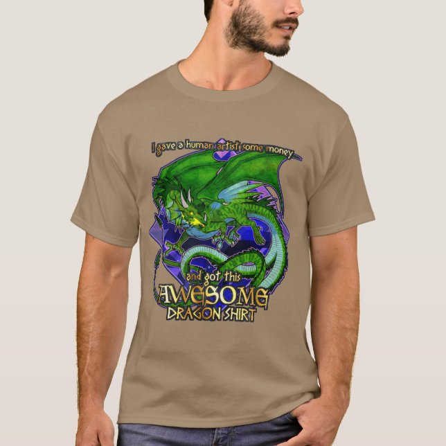 Awesome Dragon Shirt (Green) T (Framsida)
