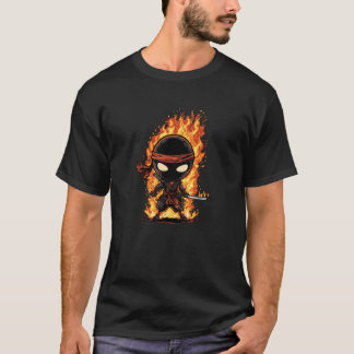 Awesome Fire Ninja Costume for Ninjas and Flames L T Shirt