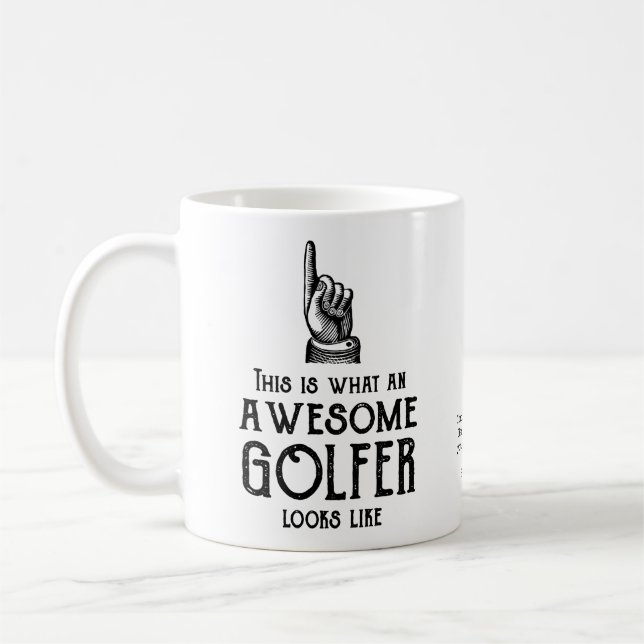 Awesome Golfer Personalized Kaffemugg (Vänster)