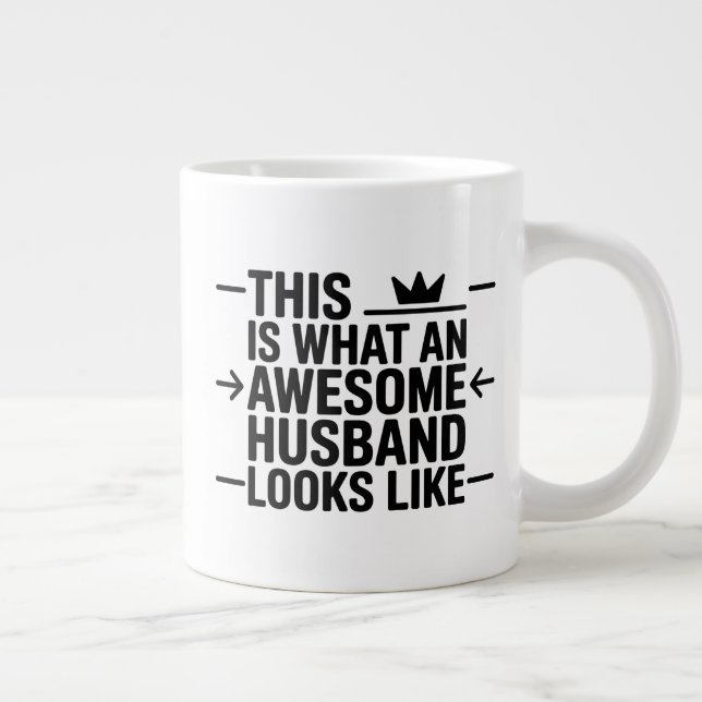 Awesome Husband Graphic Typography Jumbo Mugg (Höger)