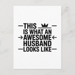 Awesome Husband Graphic Typography Vykort