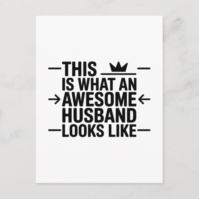 Awesome Husband Graphic Typography Vykort (Framsida)