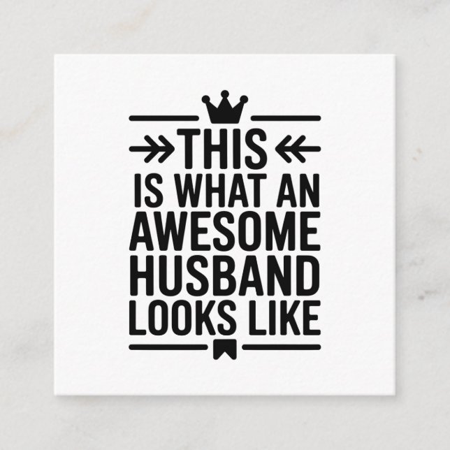 Awesome Husband Minimal Typography Tilläggskort (Framsida)