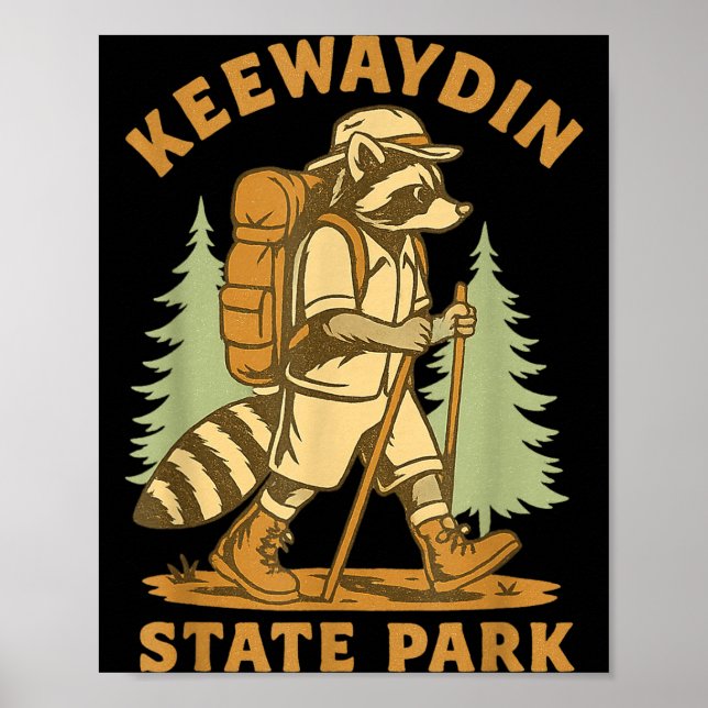 Awesome Keewaydin State Park, Ny Hiking Racoon Hik Poster (Framsidan)