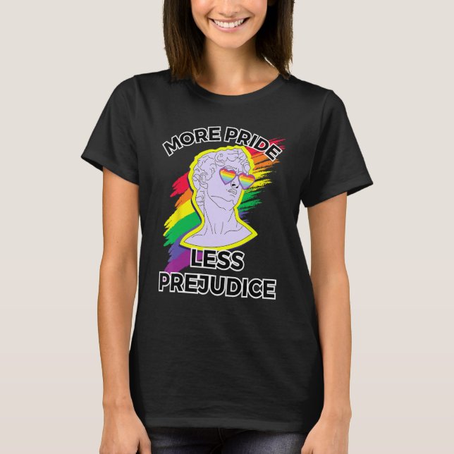 awesome lgbt pride love more pride less prejudice  t shirt (Framsida)