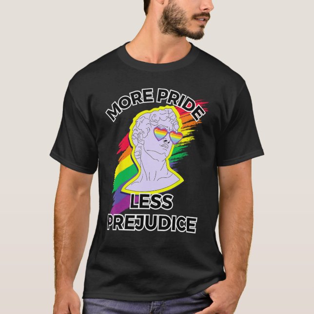 awesome lgbt pride love more pride less prejudice  t shirt (Framsida)