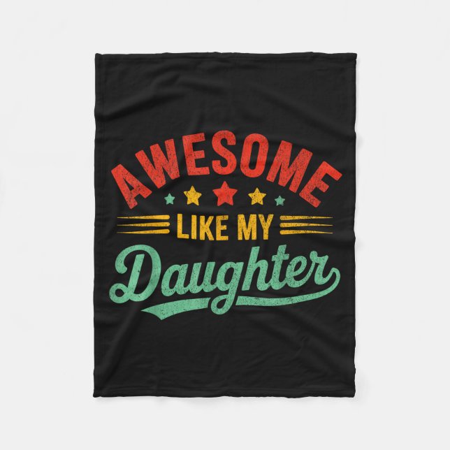 Awesome Like My Daughter Dad Men Funny Fathers Day Fleecefilt (Framsidan)