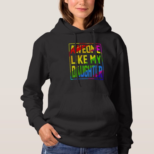 Awesome Like My Daughter Lgbt Flag Pride Proud Mom T Shirt (Framsida)