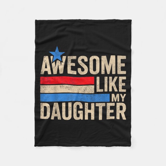 Awesome Like My Daughter Men Funny Fathers Day Dad Fleecefilt (Framsidan)