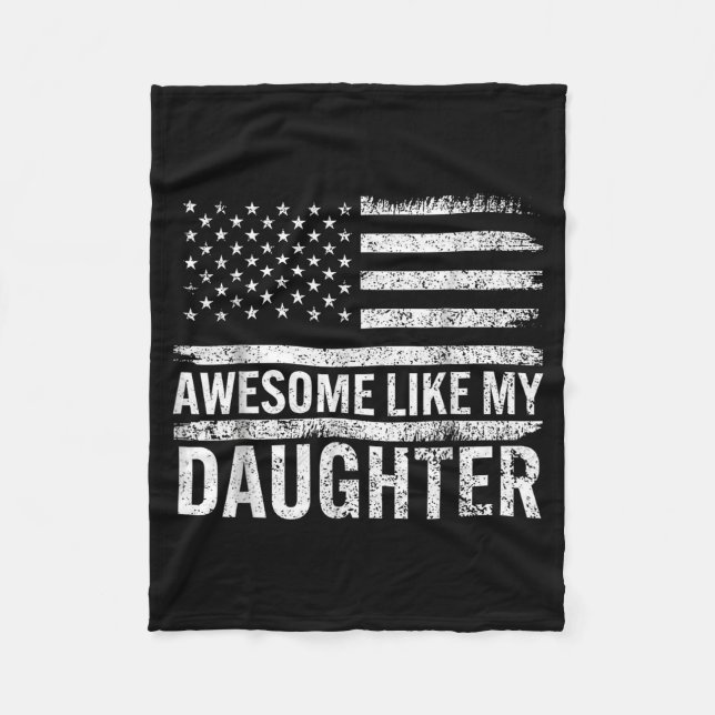 Awesome Like My Daughter Men Funny Fathers Day Dad Fleecefilt (Framsidan)