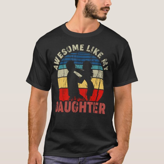 Awesome Like My Daughter Retro Men Dad  Family Mat T Shirt (Framsida)