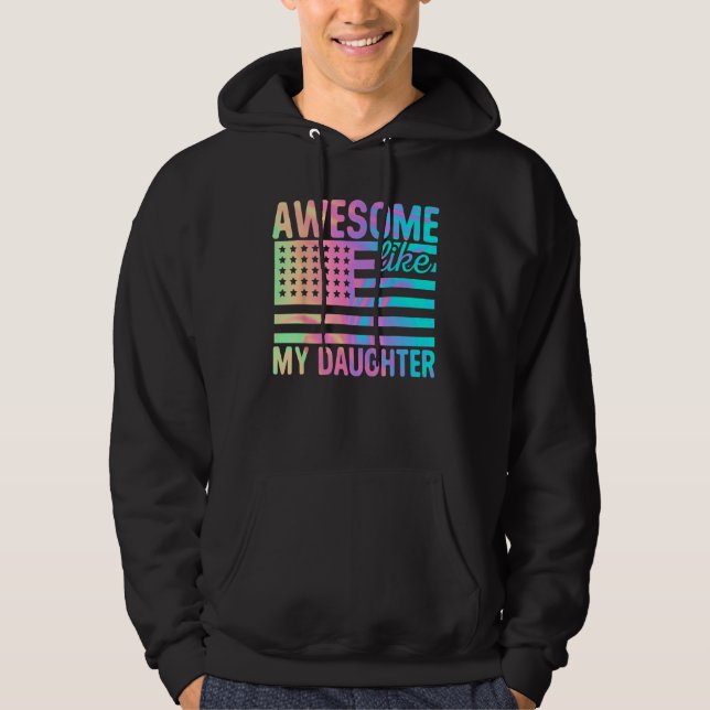 Awesome Like My Daughter Retro Men Dad  Fathers 1 Hoodie (Framsida)