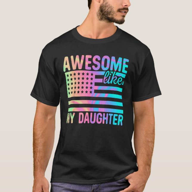 Awesome Like My Daughter Retro Men Dad  Fathers 1 T Shirt (Framsida)