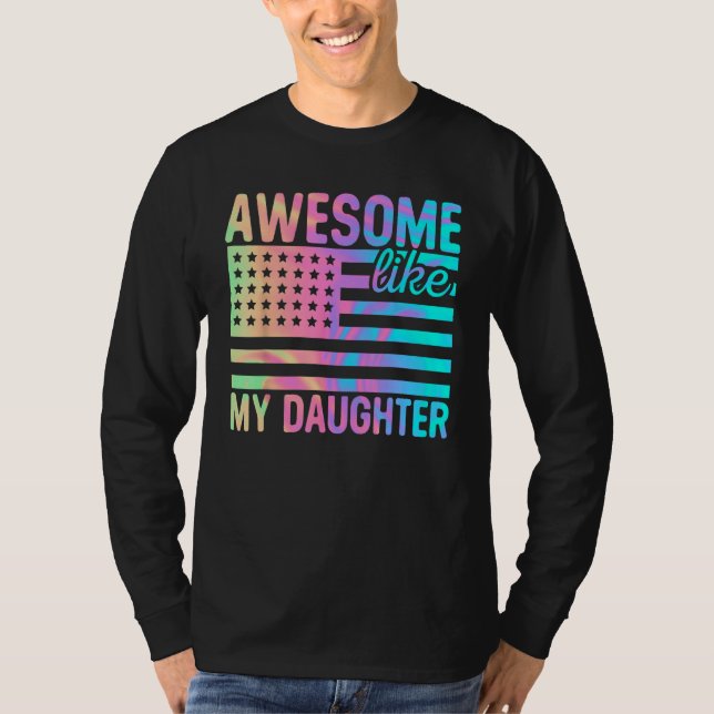Awesome Like My Daughter Retro Men Dad  Fathers 1 T Shirt (Framsida)