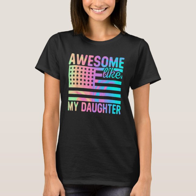 Awesome Like My Daughter Retro Men Dad  Fathers 1 T Shirt (Framsida)