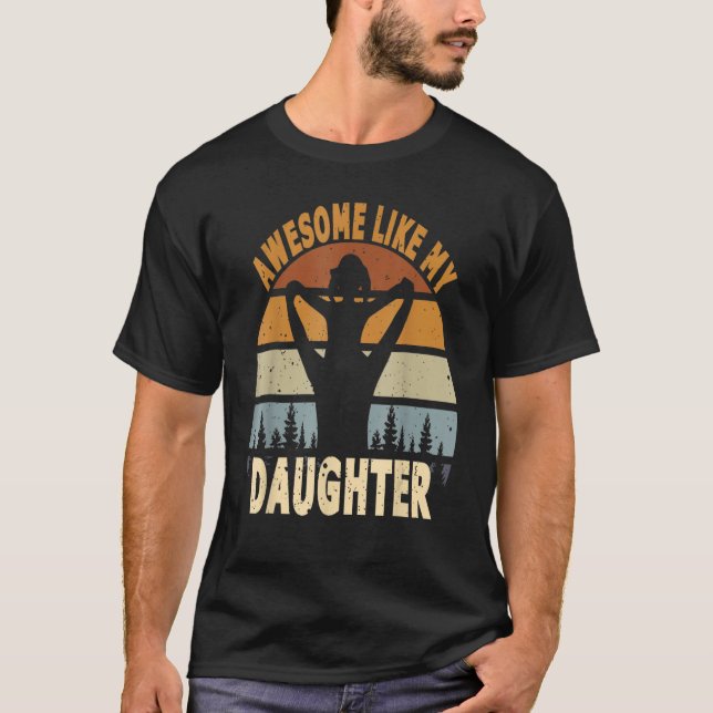 Awesome Like My Daughter Retro Men Dad Fathers 9 T Shirt (Framsida)