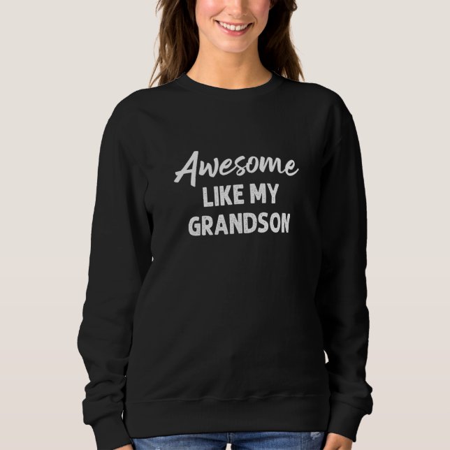 Awesome Like My Grandson  Grandpa Boy Father's Day T Shirt (Framsida)