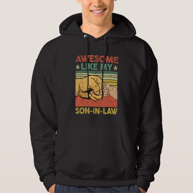 Awesome Like My Son Funny Father's Day Mom Dad Jok Hoodie (Framsida)