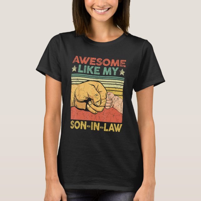 Awesome Like My Son Funny Father's Day Mom Dad Jok T Shirt (Framsida)
