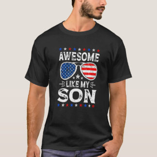 Awesome Like My Son Retro American Flag Parents' D T Shirt