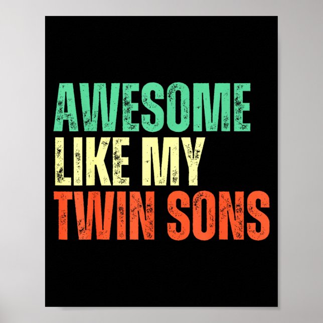Awesome Like My Twin Sons Funny Mom Dad Parent Nov Poster (Framsidan)