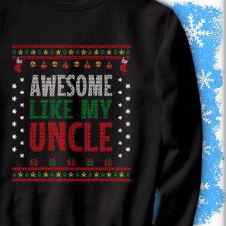 Awesome Like My Uncle Christmas Knit Sweater Look Lång Ärmad Tröja