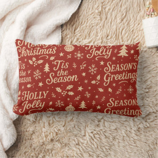 Awesome Merry Christmas phrase pattern Lumbarkudde