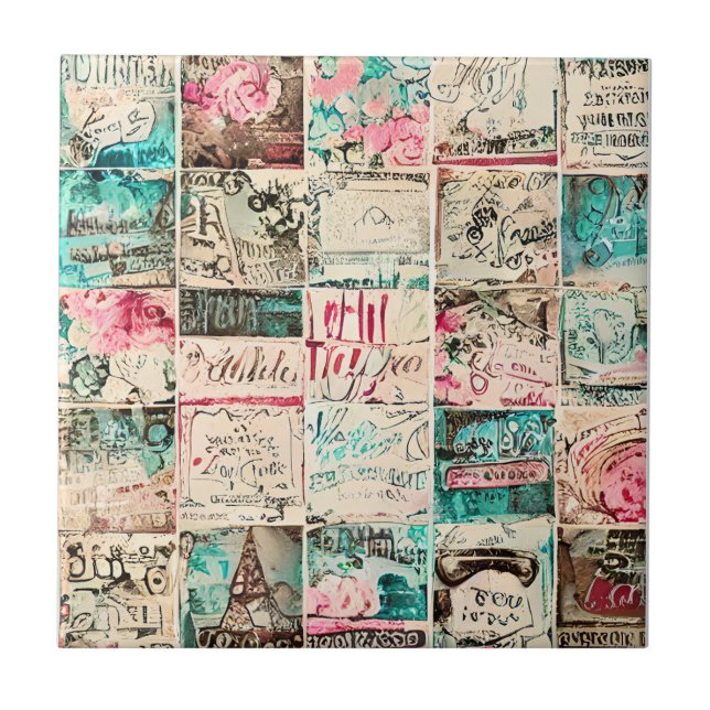 Awesome modern classic grunge rustic vintage art kakelplatta (Framsidan)