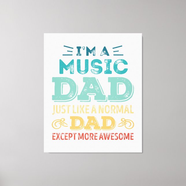 Awesome Music Dad Fathers Day Funny Gift Canvastryck (Framsida)