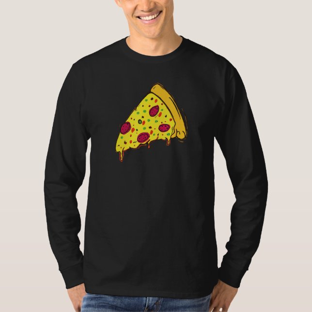 Awesome Pizza Slice For Fast Food T Shirt (Framsida)