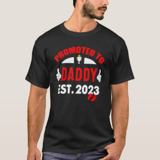 Awesome Promoted To Daddy 2023   Pregnancy Announc T Shirt