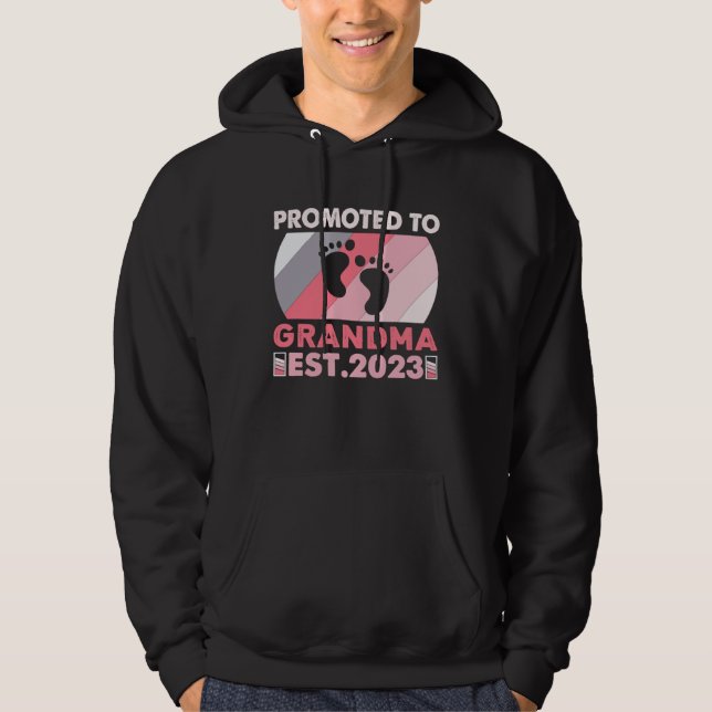 Awesome Promoted to Grandma 2023  New Grandma To B Hoodie (Framsida)