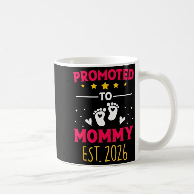 Awesome Promoted To Mommy 2026 Pregnancy Announcem Kaffemugg (Höger)