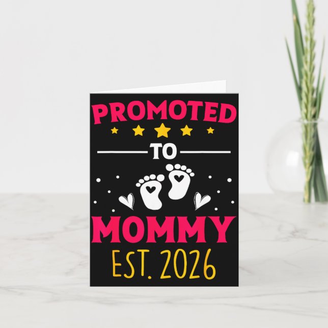 Awesome Promoted To Mommy 2026 Pregnancy Announcem Kort (Framsida)