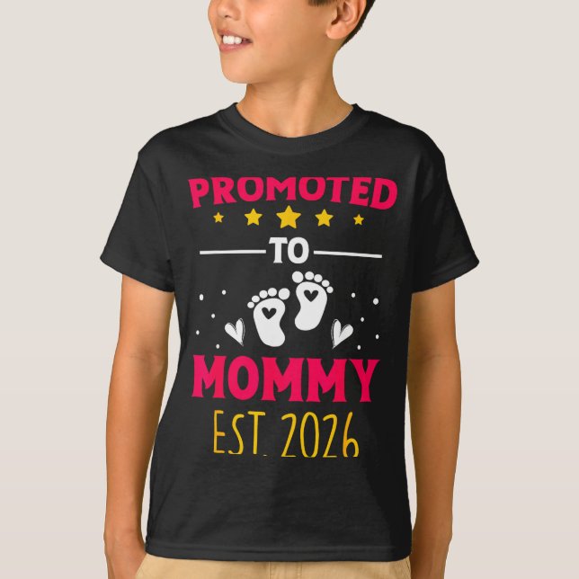 Awesome Promoted To Mommy 2026 Pregnancy Announcem T Shirt (Framsida)