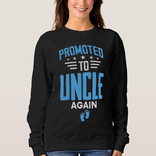 Awesome Promoted To Uncle Again Pregnancy Announce T Shirt (Framsida)