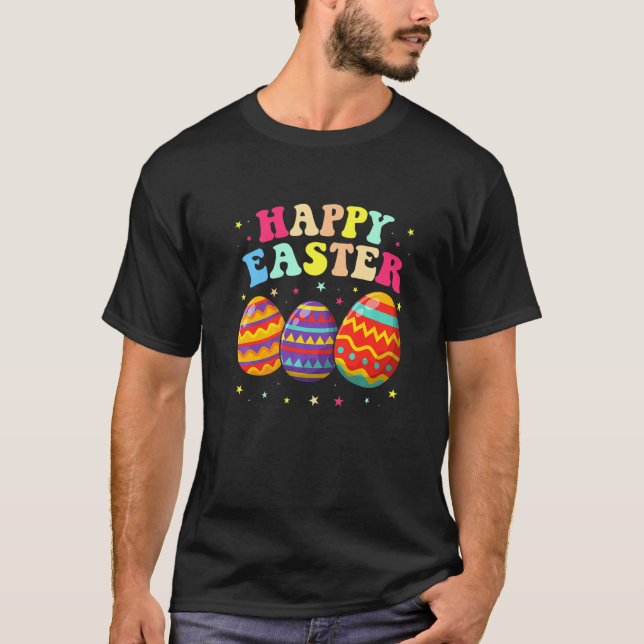 Awesome  Rabbit Eggs Cute Happy Easter Day Eggs Fa T Shirt (Framsida)