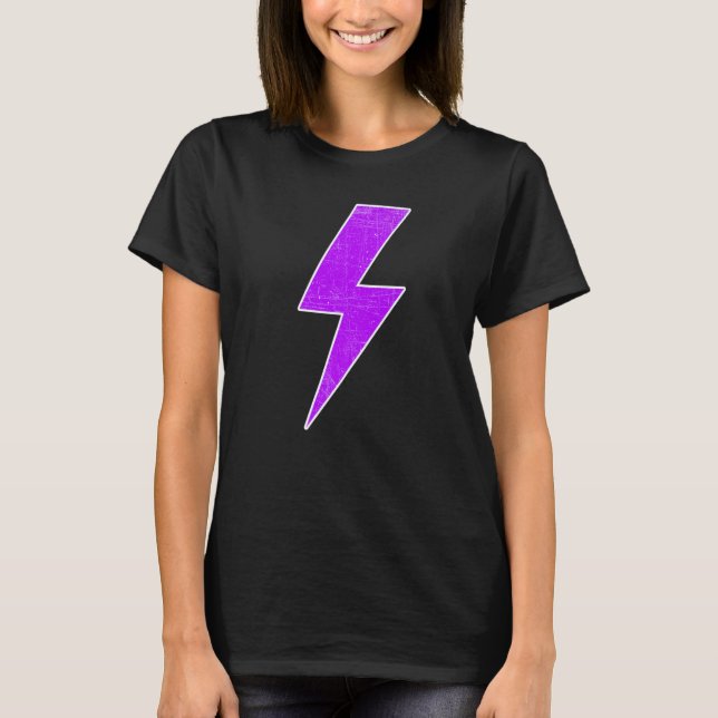 Awesome Retro Front & Back PURPLE & WHITE Lightnin T Shirt (Framsida)