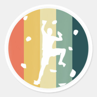 Awesome Retro Wall Climber Rock Mountain Climbing  Runt Klistermärke