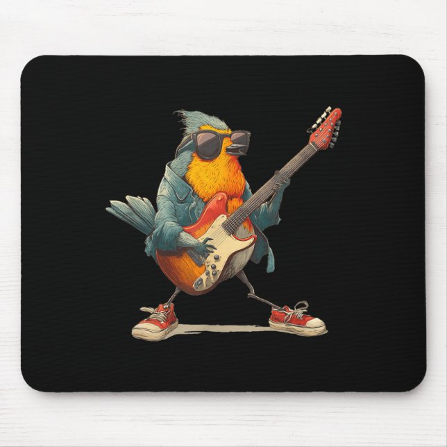 Awesome Robin Bird With Electric Guitar For Boys A Musmatta (Framsidan)