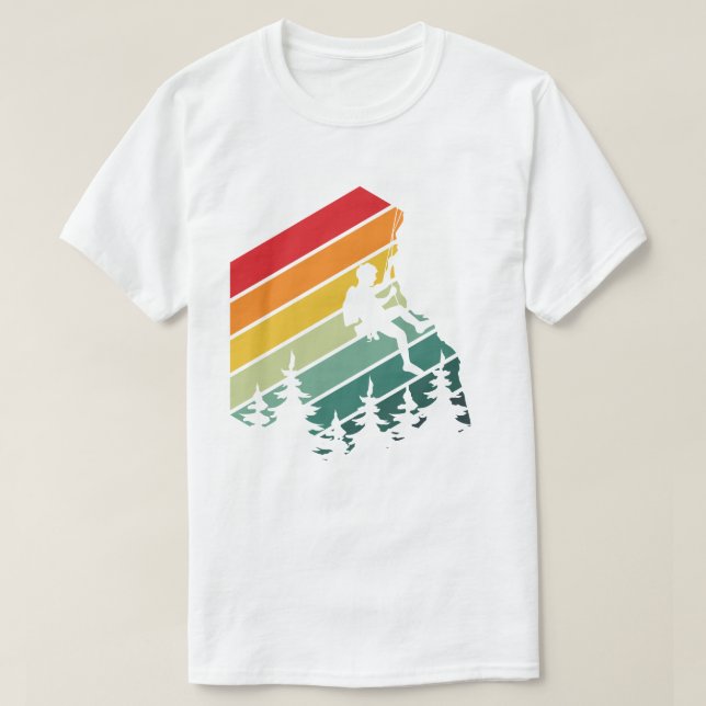 Awesome Rock Climbing Adventure Retro Mountain T Shirt (Design framsida)