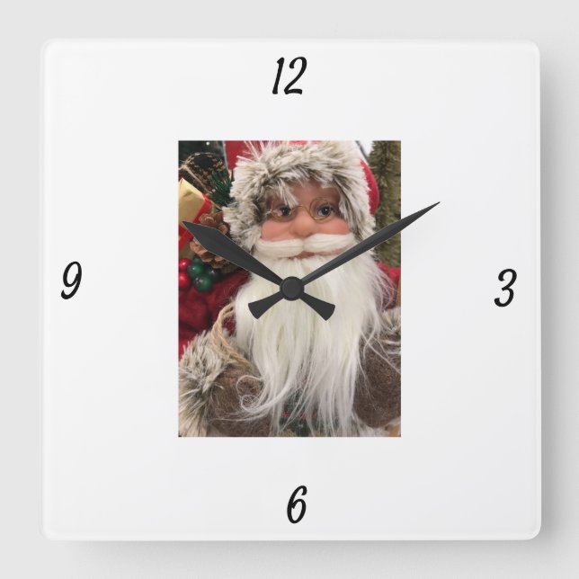 "AWESOME SANTA" CHRISTMAS CLOCK FYRKANTIG KLOCKA (Framsida)