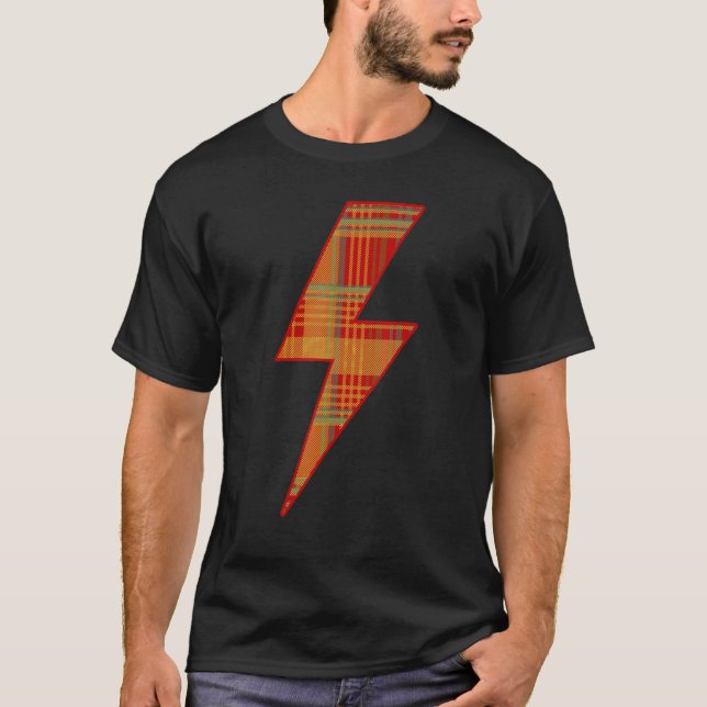 Awesome SCOTTISH TARTAN Lightning Bolt T Shirt (Framsida)