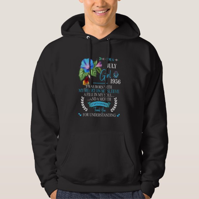 Awesome Since 1956 66th Birthday I'm A July Girl 1 Hoodie (Framsida)