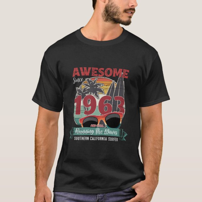 Awesome Since 1963 Surf Anniversary T Shirt (Framsida)