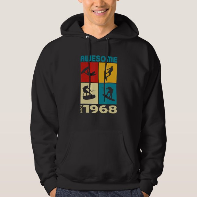 Awesome since 1968  Wakeboard lifestyle Hoodie (Framsida)