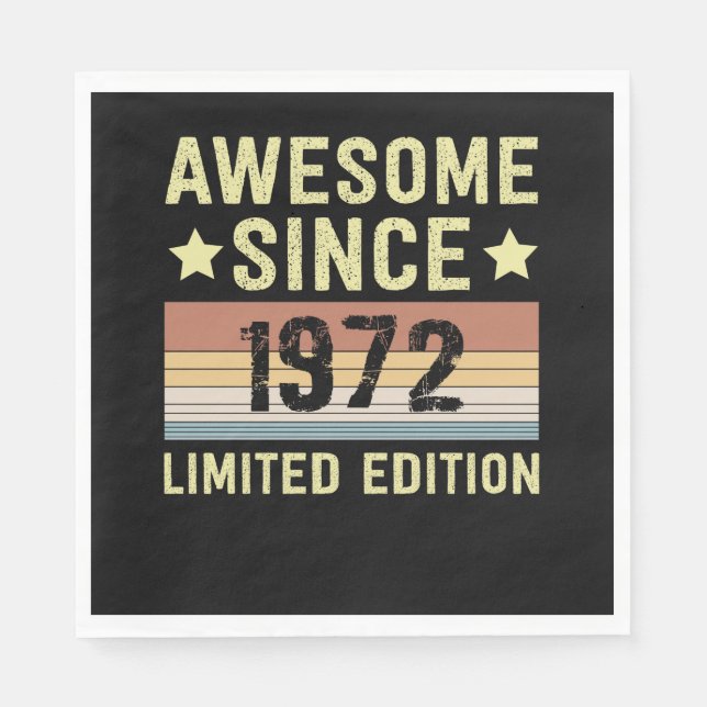 Awesome Since 1972 Birthday Pappersservett (Framsidan)