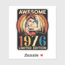 Awesome Since 1976 50th Women's Birthday Retro  Klistermärken