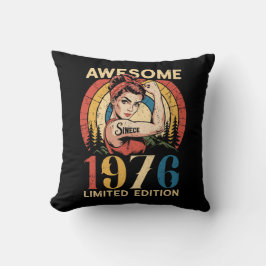 Awesome Since 1976 50th Women's Birthday Retro  Kudde